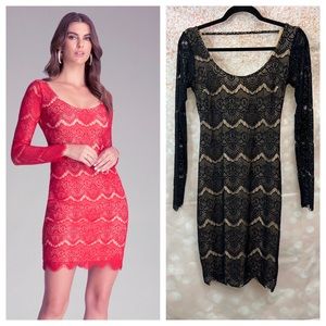 *RARE* Bebe Lace Dress in Black & Ivory, Overlay